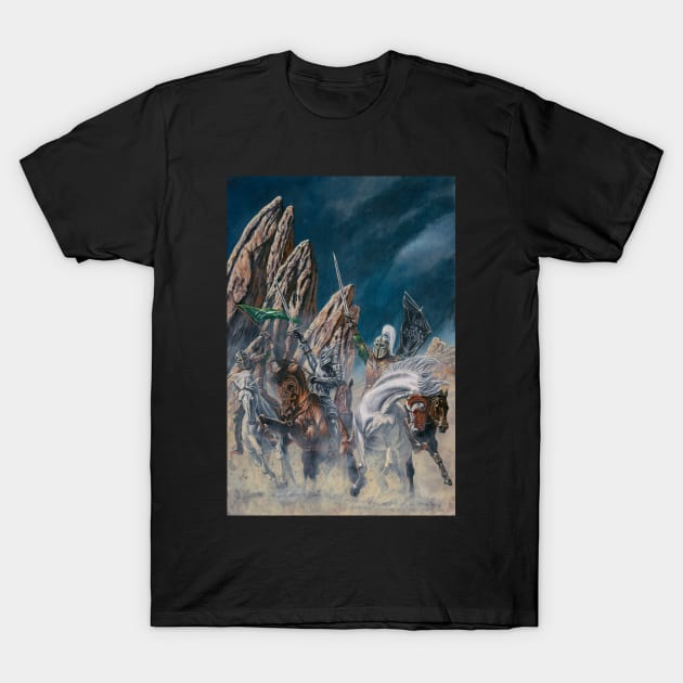 Aragorn and Eomer Ride to the Land of the East T-Shirt by Kip Rasmussen Tolkien Art